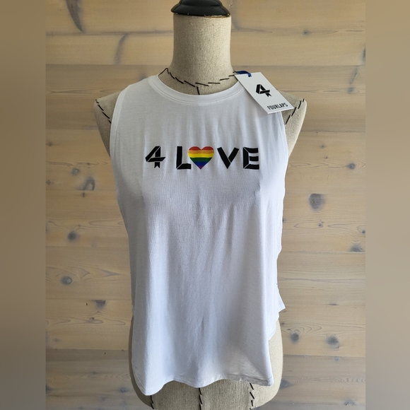 FourLaps Tops - NWT FourLaps Pride Athletic Cropped Curve Tank Top Muscle Tee size S